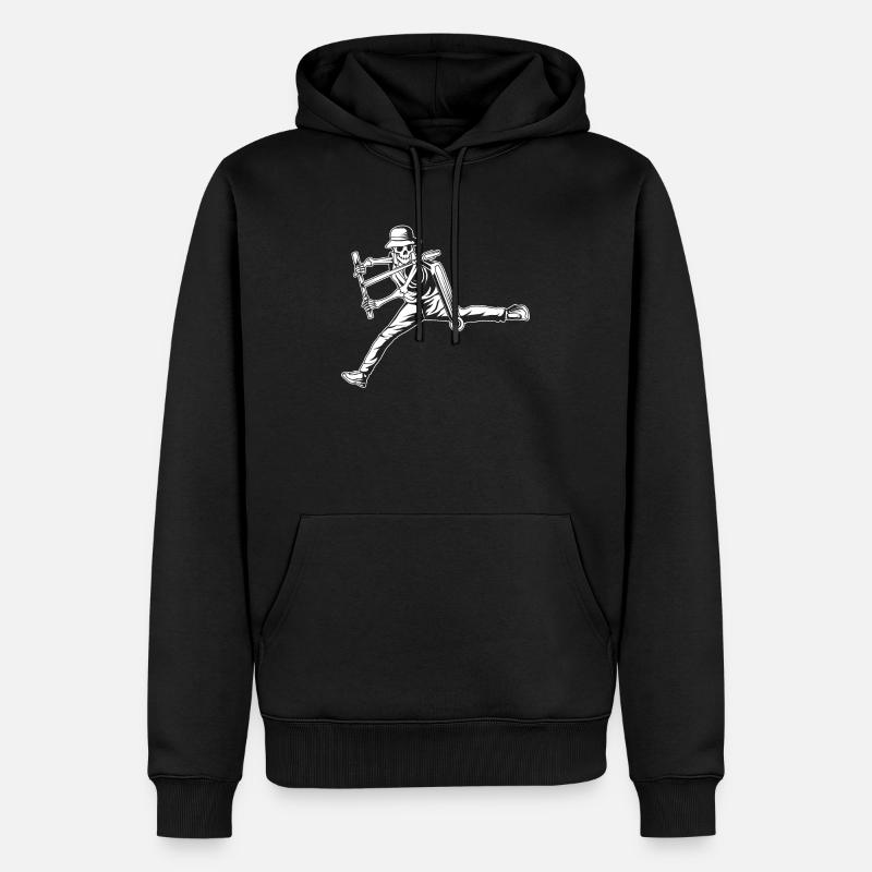 Scooter Stunt Skelett Tretroller Geschenk - Männer Premium Bio Hoodie - Schwarz