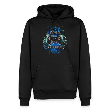 Jeu de niveau complet pour joueurs - Sweat à capuche Premium bio Homme - noir - Devant - Nico (187cm)