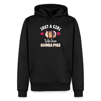 GUINÉE PIG: Love Pigs - Sweat à capuche Premium bio Homme - noir - Devant - Nico (187cm)