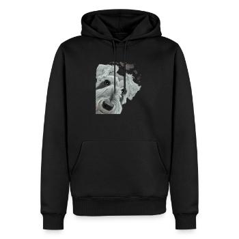 Curious Schnauzer Dog - Men’s Premium Organic Hoodie - black - Front - Nico (187cm)