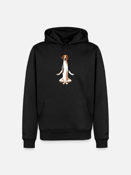 Meditate English Pointer Dog - Men’s Premium Organic Hoodie - black