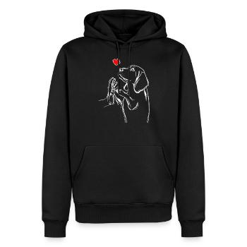Idée cadeau Beagle Love Mistress Dogs - Sweat à capuche Premium bio Homme - noir - Devant - Nico (187cm)