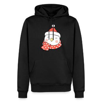 Noël avec PinPin le Pinguin - Sweat à capuche Premium bio Homme - noir - Devant - Nico (187cm)