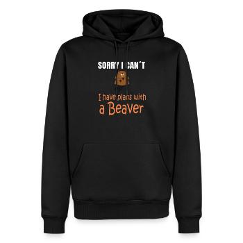BEAVER BIEBER : Plans with a Beaver - Männer Premium Bio Hoodie - Schwarz - Vorne - Nico (187cm)