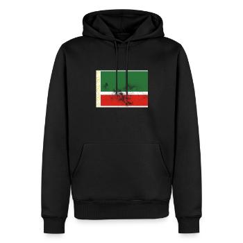 Chechnya Tschetschenische Flagge Vintage Effekt - Männer Premium Bio Hoodie - Schwarz - Vorne - Nico (187cm)