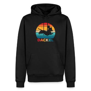 Teckel vintage rétro chien teckel chien propriétaire de chien - Sweat à capuche Premium bio Homme - noir - Devant - Nico (187cm)