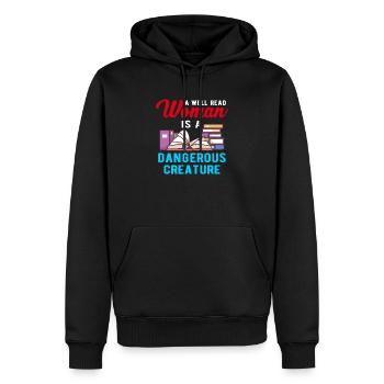 READING/BOOK READER/LITERATURE:Well Read Woman - Männer Premium Bio Hoodie - Schwarz - Vorne - Nico (187cm)