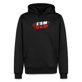 Sturm Chaser Tornado Bekleidung - Männer Premium Bio Hoodie - Schwarz - Vorne - Nico (187cm)