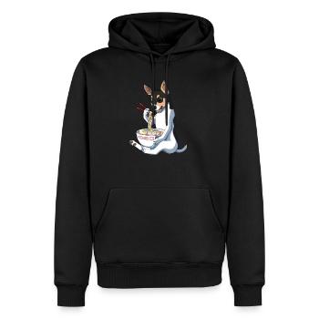 Japanischer Anime Rat Terrier Hund Ramen - Männer Premium Bio Hoodie - Schwarz - Vorne - Nico (187cm)
