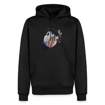 Curious Puffin - Men’s Premium Organic Hoodie - black - Front - Nico (187cm)