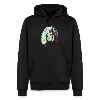 Splash Tibet Terrier Hund - Männer Premium Bio Hoodie - Schwarz - Vorne - Nico (187cm)