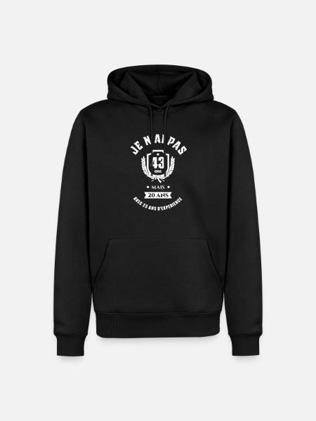 CADEAU ANNIVERSAIRE 43 ANS - Sweat à capuche Premium bio Homme - noir