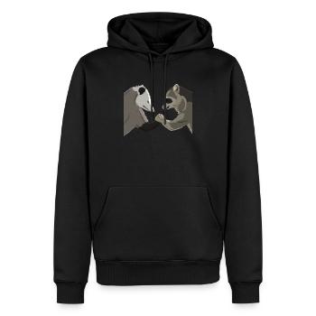 Opossum Raton Laveur Bras de fer - Sweat à capuche Premium bio Homme - noir - Devant - Nico (187cm)