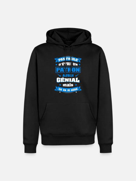 PATRON GÉNIAL - Sweat à capuche Premium bio Homme - noir