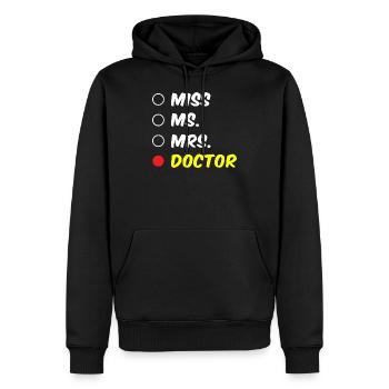 Doctorat Funny Graduation Apparel - Sweat à capuche Premium bio Homme - noir - Devant - Nico (187cm)