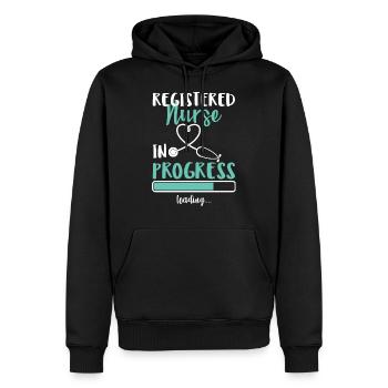 Registered Nurse In Progress Loading - Men’s Premium Organic Hoodie - black - Front - Nico (187cm)