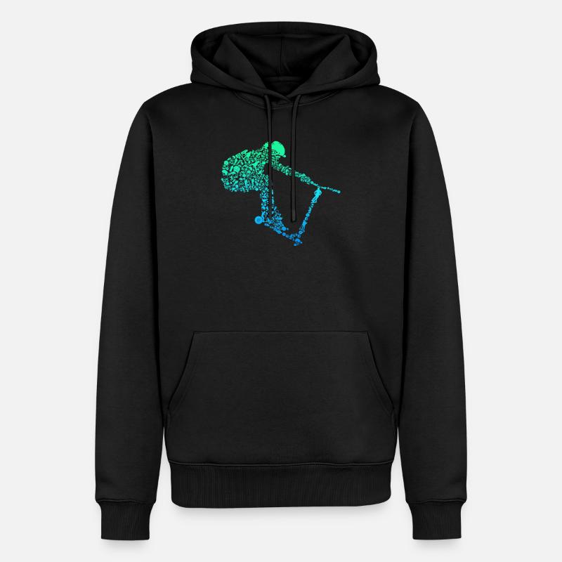 Scooter Stunt Tretroller Geschenk - Männer Premium Bio Hoodie - Schwarz