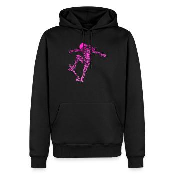 Cadeau pour une cascadeuse de skateboard - Sweat à capuche Premium bio Homme - noir - Devant - Nico (187cm)