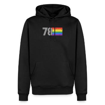 LGBTLGBTQ Birthday 1978 Rainbow Flag RETRO - Men’s Premium Organic Hoodie - black - Front - Nico (187cm)