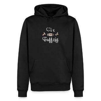 50. Geburtstag 50 Jahre alt Fuffzig Jahrgang 1971 - Männer Premium Bio Hoodie - Schwarz - Vorne - Nico (187cm)
