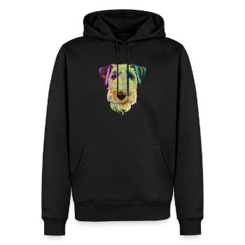 Splash Welsh Terrier chien - Sweat à capuche Premium bio Homme - noir - Devant - Nico (187cm)