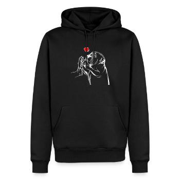 Englische Bulldogge Liebe Hundehalter - Männer Premium Bio Hoodie - Schwarz - Vorne - Nico (187cm)
