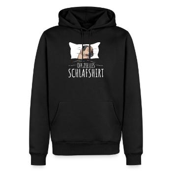 Offizielles Schlafshirt Schlafanzug Mops Hund - Männer Premium Bio Hoodie - Schwarz - Vorne - Nico (187cm)