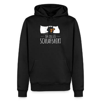 Offizielles Schlafshirt Schlafanzug Dackel Hund - Männer Premium Bio Hoodie - Schwarz - Vorne - Nico (187cm)