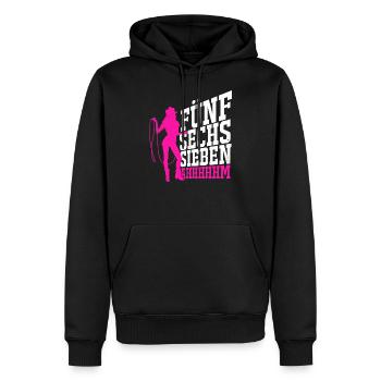 Cowboy - Männer Premium Bio Hoodie - Schwarz - Vorne - Nico (187cm)