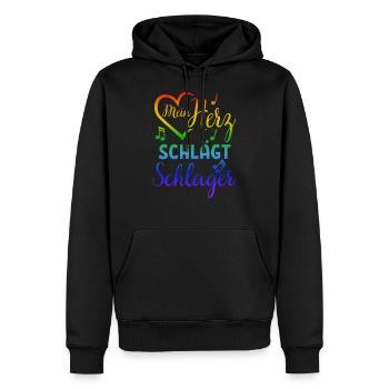Schlager Geschenk Musik Party Raving Konzert - Männer Premium Bio Hoodie - Schwarz - Vorne - Nico (187cm)