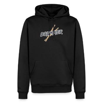 Batteur - Sweat à capuche Premium bio Homme - noir - Devant - Nico (187cm)