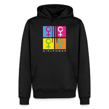 Equality women power symbol vintage - Men’s Premium Organic Hoodie - black - Front - Nico (187cm)