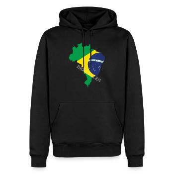brésil drapeau drapeau amérique du Sud - Sweat à capuche Premium bio Homme - noir - Devant - Nico (187cm)