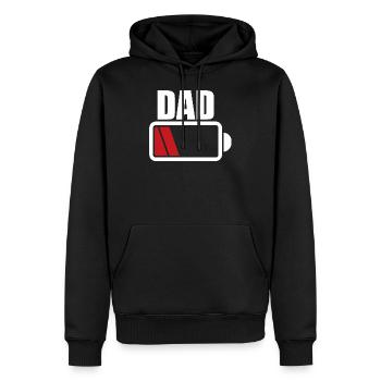 TAG DES VATERS MIT SCHWACHER BATTERIE - Männer Premium Bio Hoodie - Schwarz - Vorne - Nico (187cm)