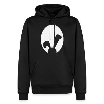Oeufs de Pâques Lapin Chou de Pâques - Sweat à capuche Premium bio Homme - noir - Devant - Nico (187cm)