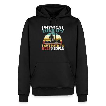 Physiotherapie ich werde bezahlt, um Menschen zu verletzen PT - Männer Premium Bio Hoodie - Schwarz - Vorne - Nico (187cm)