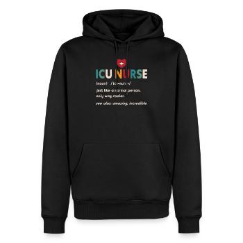 Unité de soins intensifs médicaux de définition de l’infirmière de l’USI - Sweat à capuche Premium bio Homme - noir - Devant - Nico (187cm)