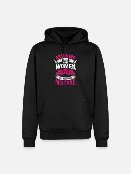 Kvinde lastbilchauffør pige beklædning - Herre Premium økologisk hoodie - sort