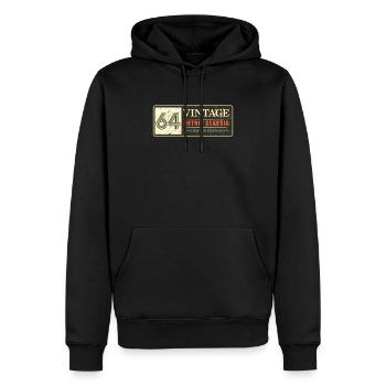 64 1964 Vintage 57 Year Old RETRO CLASSIC LIMITED EDT - Men’s Premium Organic Hoodie - black - Front - Nico (187cm)