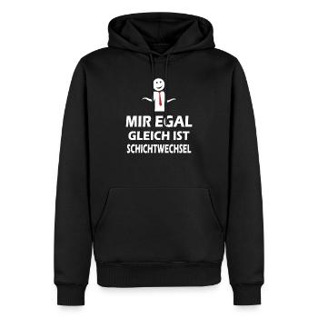 Mir egal gleich ist Schichtwechsel Schichtarbeiter - Männer Premium Bio Hoodie - Schwarz - Vorne - Nico (187cm)