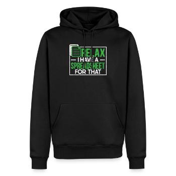 Relax J’ai une feuille de calcul pour ce CPA comptable - Sweat à capuche Premium bio Homme - noir - Devant - Nico (187cm)