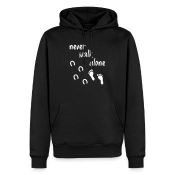 Never walk alone cheval équitation - Sweat à capuche Premium bio Homme - noir - Devant - Nico (187cm)