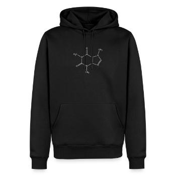 COFFEE: Caffeine Molecule - Sweat à capuche Premium bio Homme - noir - Devant - Nico (187cm)