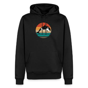 Orca Killer Whale Ocean - Sweat à capuche Premium bio Homme - noir - Devant - Nico (187cm)
