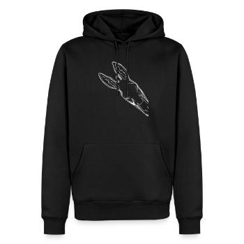 Curious Donkey - Men’s Premium Organic Hoodie - black - Front - Nico (187cm)