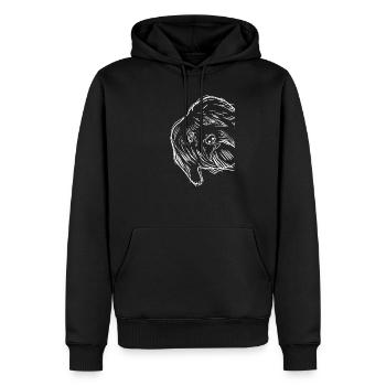 Neugieriger Tibet Terrier Hund - Männer Premium Bio Hoodie - Schwarz - Vorne - Nico (187cm)