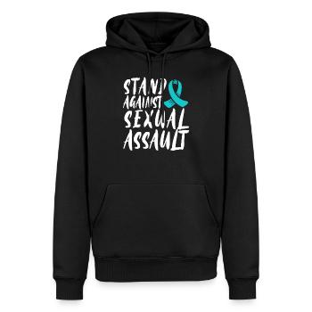 Stand Against Sexual Assault Awareness Violence - Men’s Premium Organic Hoodie - black - Front - Nico (187cm)