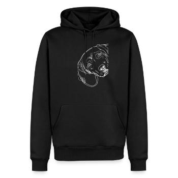Strokes Tiroler Bracke Dog - Men’s Premium Organic Hoodie - black - Front - Nico (187cm)
