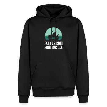 Pirate / Pirate Ship all for rum rum for all - Männer Premium Bio Hoodie - Schwarz - Vorne - Nico (187cm)