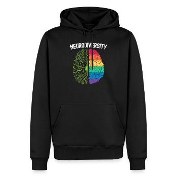 Neurodiversité Rainbow Autism Awareness EDD ADHD - Sweat à capuche Premium bio Homme - noir - Devant - Nico (187cm)